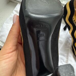 Prada Black and Yellow Heels
